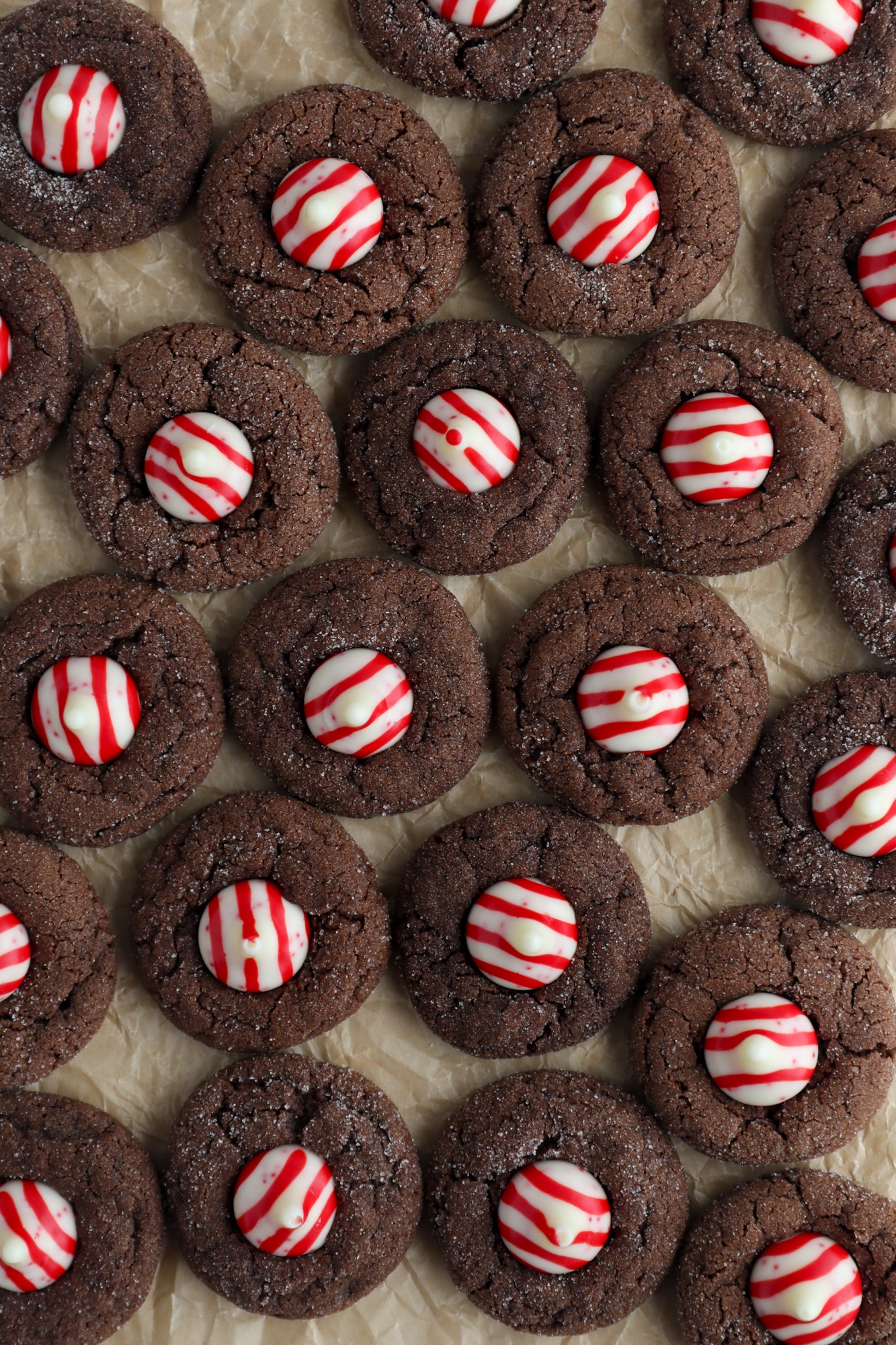 Chocolate Peppermint Blossom Cookies - Marisa Bakes